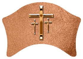 DABAN-517-CP-SH-CP Copper 3 Crosses Shimmer Copper